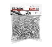 Lot de 100 Rivets avec Tête en Aluminium et Tige de Fer - Ø 4,8 x Longueur 20 mm - Haut de Gamme - Utilisation avec Riveteuse ou Pince à Riveter - Robuste et Durable - Kreator