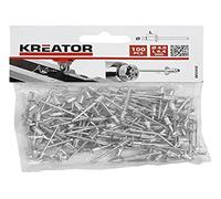Lot de 100 Rivets avec Tête en Aluminium et Tige de Fer - Ø 4 x Longueur 16,4 mm - Haut de Gamme - Utilisation avec Riveteuse ou Pince à Riveter - Robuste et Durable - Kreator