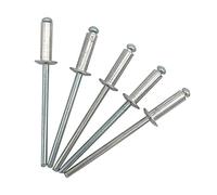 Lot de 100 rivets aveugles 3,2 x 10 mm à tête bombée type ouvert DIN 7337 en aluminium et mandrin en acier rivets pop (100, 3,2 x 10 mm)
