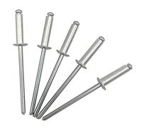 Lot de 100 rivets aveugles 3,2 x 12 mm à tête bombée type ouvert DIN 7337 en aluminium et mandrin en acier rivets pop (100, 3,2 x 12 mm)