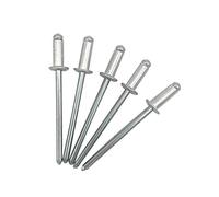 Lot de 100 rivets aveugles 3,2 x 8 mm à tête bombée type ouvert DIN 7337 en aluminium et mandrin en acier rivets pop (100, 3,2 x 8 mm)