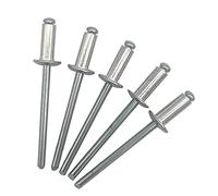 Lot de 100 rivets aveugles 4,0 x 10 mm à tête bombée type ouvert DIN 7337 en aluminium et mandrin en acier rivets pop (100, 4,0 x 10 mm)