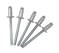 Lot de 100 rivets aveugles 4,0 x 8 mm à tête bombée type ouvert DIN 7337 rivets en aluminium et mandrin en acier rivets pop (100, 4,0 x 8 mm)