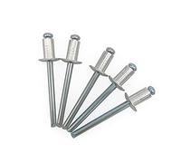 Lot de 100 rivets aveugles 4,8 x 8 mm à tête bombée type ouvert DIN 7337 en aluminium et mandrin en acier rivets pop (100, 4,8 x 8 mm)