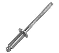 Lot de 100 rivets aveugles à tête plate conformes à la norme DIN 7337 / ISO 15977 - Aluminium/acier galvanisé - Pour épaisseur du matériau : 6,5-13,0 mm - Rivets pop - 3 x 6 mm