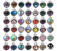 Lot de 100 rivets de 4 mm avec zircone de différentes couleurs, rivets à strass, clous décoratifs, clous argentés, pour la fabrication artisanale d'articles en cuir et le bricolage