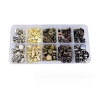 Lot de 100 rivets en cuivre pour vêtements, vestes, jeans - Attaches dorées 5 x 6 mm avec tiges filetées, compatible avec ceintures, Notebo