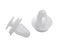 Lot de 100 rivets en plastique - Attaches de type poussoir pour trou de 9 mm, blanc, pour pare-chocs de voiture, garde-boue et garniture de porte