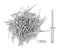 Lot de 100 rivets pop Tri-Fold en aluminium à tête large, rivets solides, compatibles avec automobile, kayaks, voiliers, canoës, bateaux, containers, tuyauterie industrielle et aéronautique