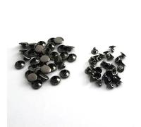 Lot de 100 rivets ronds en métal de 3 à 10 mm pour sac, ceinture, vêtements, chapeau, chaussures, collier pour animaux de compagnie, décoration, noir pistolet, 3 mm