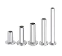 Lot de 100 rivets semi-tubulaires à tête plate en aluminium, couleur argent, M2 x 4/6/8/10/14/16 mm,5 8/14/16, M3 5/12/14/18 lingli(M3 x 12mm)