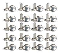 Lot de 100 rivets tubulaires en métal pour cuir, vêtements, chaussures, sacs, ceintures - Argenté - 9 mm x 8 mm