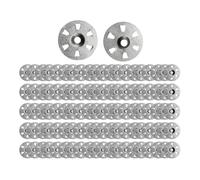 Lot de 100 rondelles de fixation à six trous en métal, rondelles plates en métal, fixations isolantes, rondelles de fixation simples, rondelles en tôle isolante, convient pour les panneaux isolants et