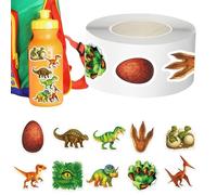 Lot de 100 rouleaux d'autocollants dinosaures - Collection de feuilles d'autocollants amusants pour journal d'enveloppe - Étiquettes décoratives en vinyle pour bouteilles, valises, pain, sacs, bo