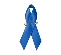 Lot de 100 rubans de sensibilisation en satin bleu avec épingles à nourrice 3,6 x 7,6 cm