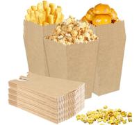Lot de 100 sachets à pop-corn en papier kraft - Sans distorsion - Boîtes à pop-corn - Boîtes à bonbons - Pour maison, mariage, soirée cinéma ou fête de Noël
