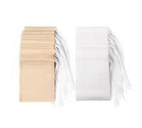 Lot de 100 sachets à thé jetables avec cordon de serrage, sachets de thé pour thé en vrac (6 x 8 cm)