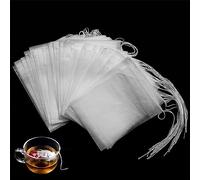 Lot de 100 sachets à thé vides pour thé en vrac 7 x 9 cm - Jetables - Avec cordon de serrage - Papier fin - Pour café et épices