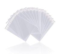 Lot de 100 sachets adhésifs transparents A4 23 x 36 cm Sacs auto-scellants en cellophane transparent OPP de qualité alimentaire pour biscuits et cartes