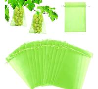 Lot de 100 Sachets De Protection for Fruits Verts, en Organza, for Bijoux De Mariage, for Arbres De Jardin, Mariage, Noël, Anniversaire(15 * 20)