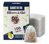 Lot de 100 Sachets de Thé à Remplir 8x6cm - Infuseur thé en Fibre de Maïs
