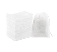 Lot de 100 sachets de thé à remplir avec pochette à cordon de serrage pour assaisonner le café, la maison, les voyages, le bureau, le ragoût, la cuisine