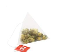 Lot de 100 sachets de thé pyramidaux en nylon avec étiquette à ficelle unique Transparent