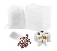 Lot de 100 sachets de thé vides avec cordon de serrage - Pour ragoût, cuisine, bureau, café, soupe