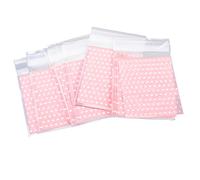 Lot de 100 sachets d'emballage pour biscuits avec nœud papillon auto-adhésifs en polypropylène 8 x 10 cm (rose)
