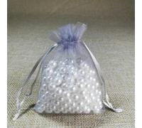 Lot de 100 sachets en organza à cordon, 10 x 15, 11 x 16, 13 x 18, 15 x 20 cm, sachets de Noël, emballages de bijoux, sachets et pochettes en organza, gris, 13 x 18 cm