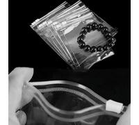 Lot de 100 sachets en PVC auto-adhésifs avec fermeture éclair - Transparents - Anti-oxydation,Petit sac scellé - Emballage ou rangement refermables de bijoux, boucles d'oreilles et bagues - 8 x 8 cm