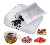 Lot de 100 sachets filtrants jetables pour thé en vrac, avec cordon de serrage, sachets de thé vides naturels pour thé et café en vrac (20 x 25 cm)