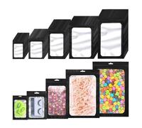 Lot de 100 sachets plats à fermeture éclair en aluminium for sels bain, cosmétiques, transparents, refermables, Mylar épais, d'un seul côté(Color7)