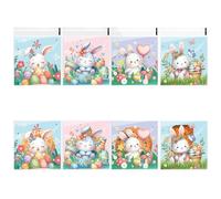 Lot de 100 sachets transparents refermables, en cellophane, pour œufs de Pâques, petits sachets autocollants pour bonbons, biscuits de Pâques, collations (10x10 cm)