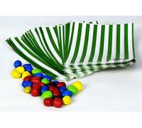 Lot de 100 sacs à bonbons en papier rayés verts 12,7 x 17,8 cm | Pour buffet de mariage ou gâteau