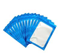 Lot de 100 sacs à fermeture éclair en Mylar bleu - Emballage holographique en plastique holographique - 6 x 10 cm - Refermables - Pour échantillons et rangement - Pour nourriture, bijoux