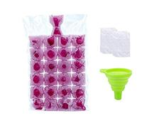 Lot de 100 sacs à glaçons jetables - Moules à glaçons auto-scellants - Pour whisky, cocktails, boissons, cuisine, barbecue, voyages (transparents, avec 1 entonnoir)