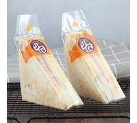 Lot de 100 Sacs à Sandwich Triangulaires en Plastique Transparent - Faciles à Déchirer, Résistants pour Pique-nique/École/Boulangerie