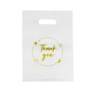 Lot de 100 sacs cadeaux de remerciement, sacs en plastique réutilisables adaptés pour les boutiques, le magasinage, les mariages, les anniversaires, Thanksgiving, Noël, les cadeaux d'affaires, les