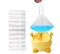 Lot de 100 sacs de toilette portables universels avec cordon de serrage pour siège de toilette pour enfants, tout-petits, adultes, animaux domestiques en plein air (44 x 24 cm)