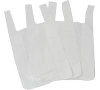 Lot de 100 sacs de transport solides en plastique blanc moyen 10 x 15 x 45,7 cm