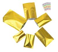 Lot de 100 sacs d'emballage alimentaire sous vide en feuille d'aluminium Mylar - Sacs de rangement à fermeture thermique avec couvercle ouvert (6 x 9 cm)