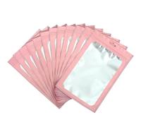 Lot de 100 sacs d'emballage holographiques en plastique mylar rose avec fermeture à glissière étanche - 6 x 10 cm - Anti-odeurs - Petites pochettes refermables pour bonbons - Stockage d'échantillons