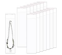 Lot de 100 sacs en cellophane refermables adhésifs de 7,6 x 30,5 cm - Sans danger pour le contact alimentaire - 50 µm - Pour colliers, boulangerie, biscuits, bonbons, bijoux, travaux manuels, bougies