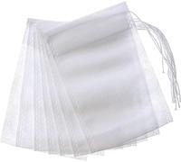 Lot de 100 sacs en mousseline de coton avec cordon de serrage - Pour thé, café et infuseur - 20 x 25 cm