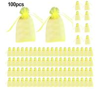 Lot de 100 sacs en organza pour protection des fruits et insectes, matériau transparent pour la surveillance de la croissance (bleu peu profond)