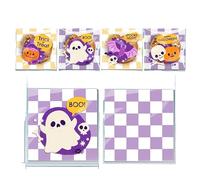 Lot de 100 sacs en plastique Happy Halloween pour bonbons, biscuits, biscuits et collations, fournitures de décoration de fête d'Halloween
