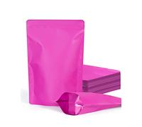 Lot de 100 sacs hermétiques, refermables, étanches aux odeurs en feuille d'aluminium pour emballage, 14 x 21,8 cm (rose)