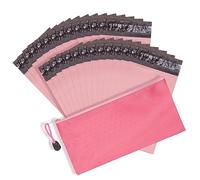 Lot de 100 sacs jetables pour serviettes hygiéniques - Auto-scellant - Protection de la vie privée - Rose - Avec sac à fermeture éclair