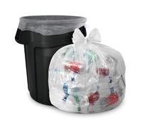 Lot de 100 sacs poubelle transparents de 60 gallons - 96,5 x 147,3 cm - 1,5 mil (équivalent) - Série CSR - Sacs poubelle industriels robustes pour le recyclage, les entrepreneurs, le stockage,